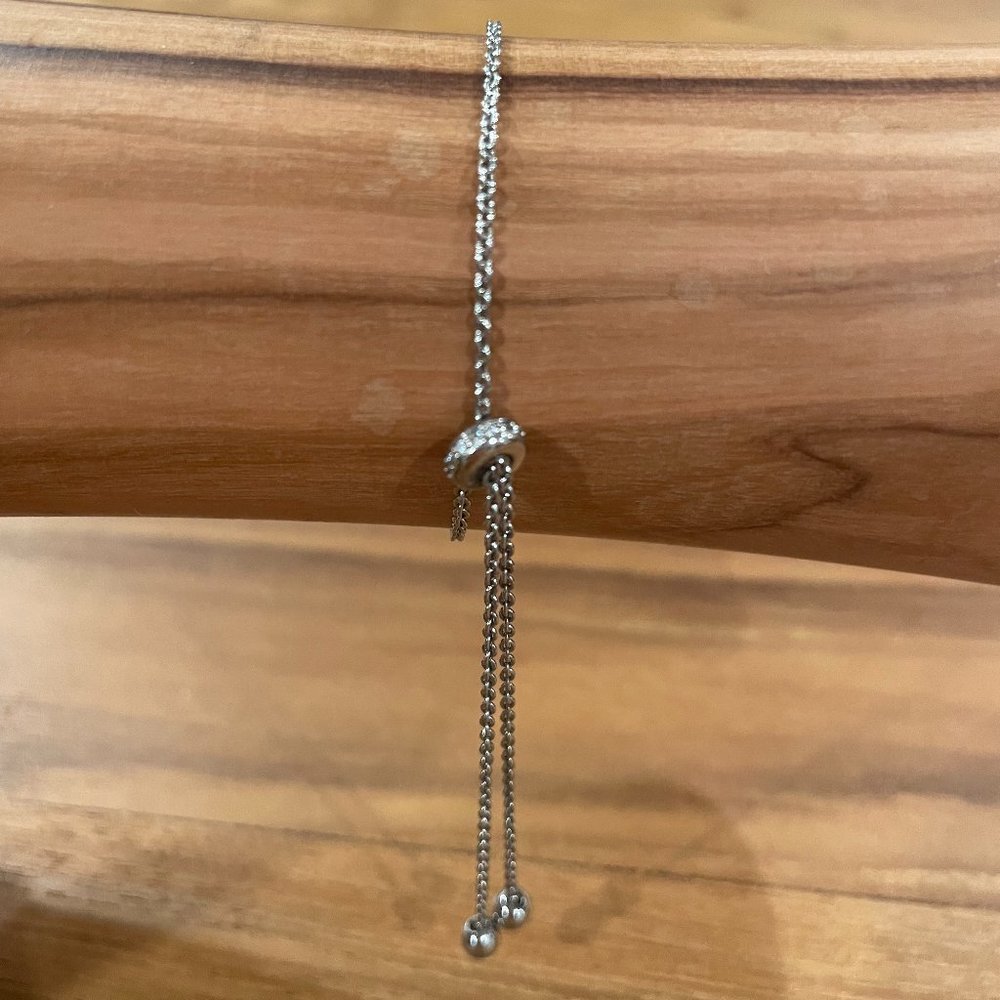 NWOT Fine silver plated crystal adjustable bracelet